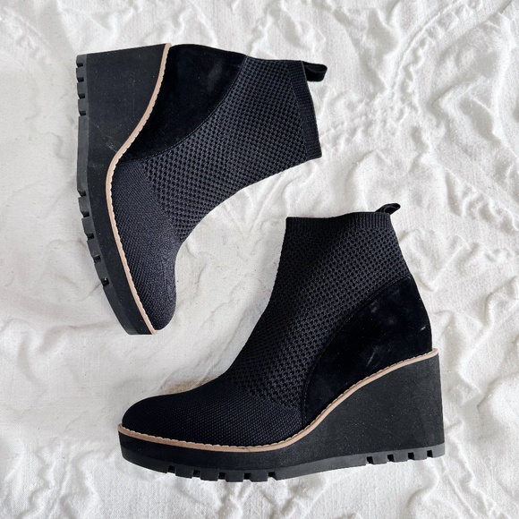Eileen Fisher Quill Platform Wedge Bootie Size 7 New - Picture 1 of 5